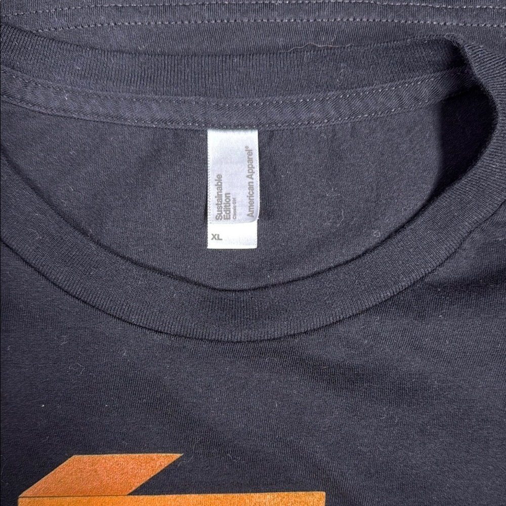 American Apparel Black and Orange Artistic Skull Tee - Picture 2 of 4